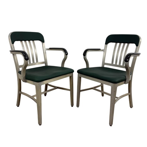 Rara coppia di poltrone americane GoodForm in alluminio.