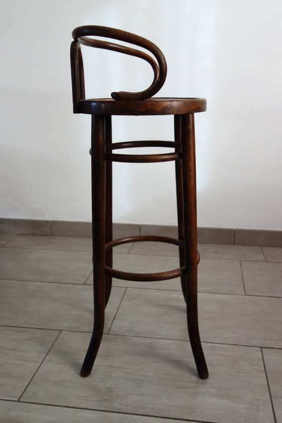 Image 1 of Children's high stool in curved wood, 1890s