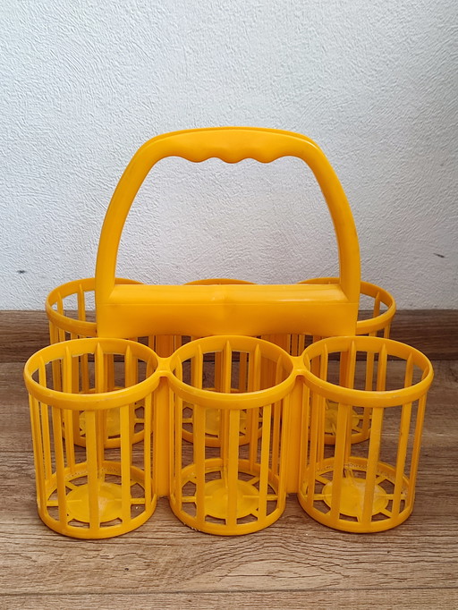 Porte-bouteilles vintage orange et jaune, porte-bouteilles pladti