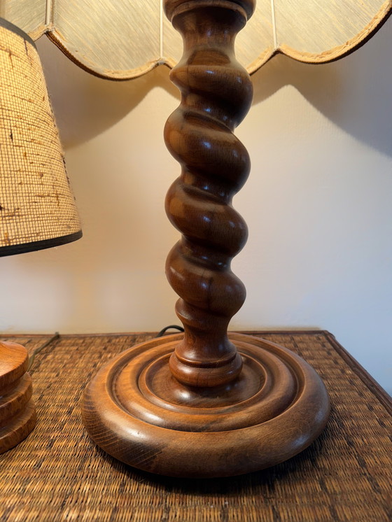 Image 1 of Lámpara de madera retorcida de los años 60