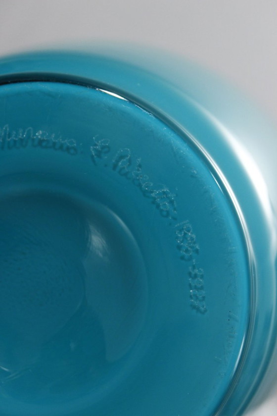 Image 1 of Ezio Rizzetto De Majo Murano - Large turquoise blown glass vase 1995