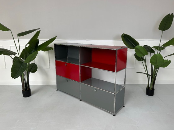 Image 1 of USM Haller Designer Shelf Red Gray Sideborad