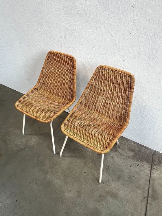 Image 1 of Tweetal vintage rotan stoelen, Dirk van Sliedregt, 1960's