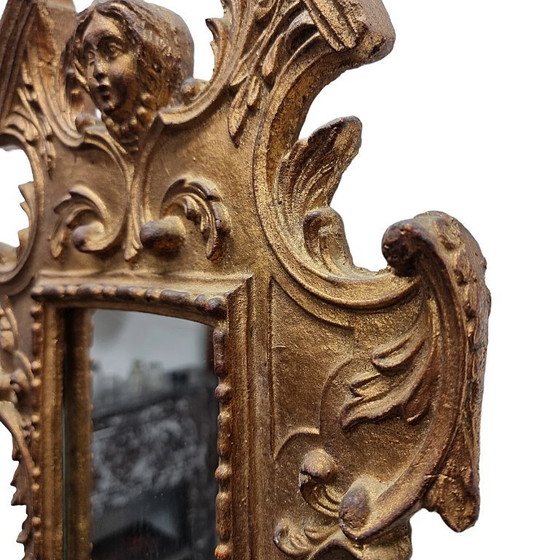 Image 1 of Italian Baroque style gilded mirror, 1950s