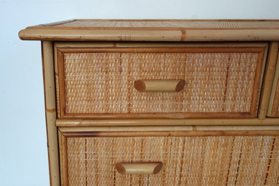Cassettiera a 5 cassetti in vimini e bambù, anni '70/'80 – Cassettiere, Rattan, Wicker (photo 12 of 18)