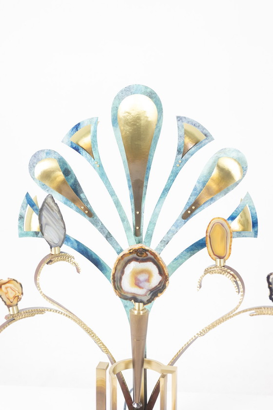 Image 1 of Lampe-Sculpture With Agates - Work by Artisan d'Art