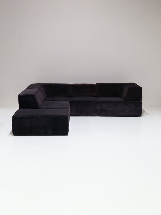 Image 1 of COR Trio modular sofa landscape sofa purple brown 1970s