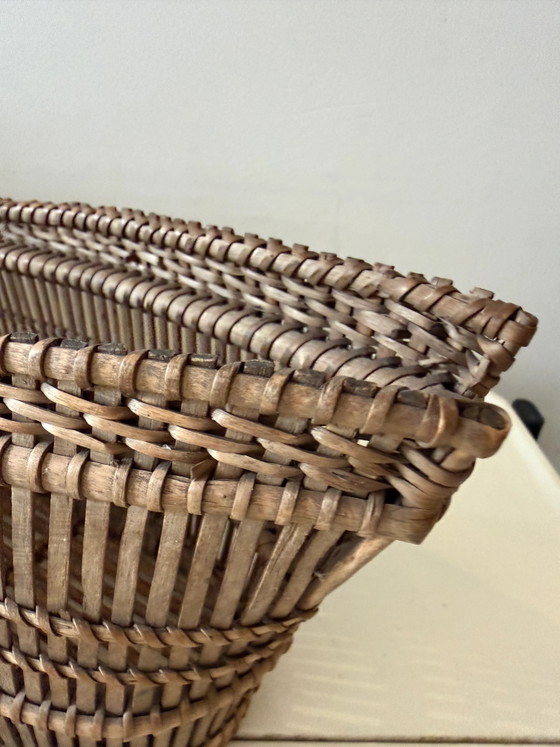 Cesto portabottiglie vintage in rattan (photo 5 of 6)