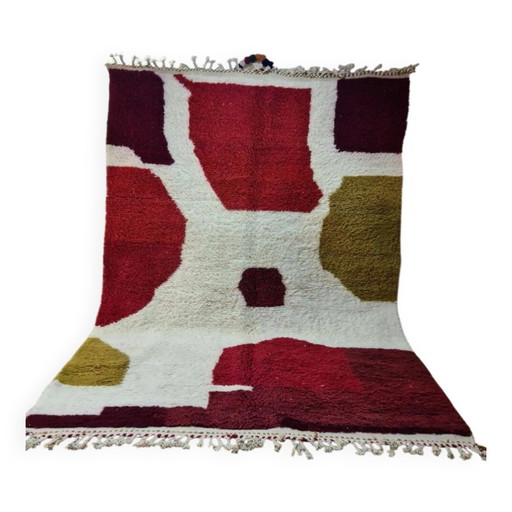 Veelkleurig Abstract Beni Ouarain Vloerkleed - Handgemaakte Wol - Uniek Design