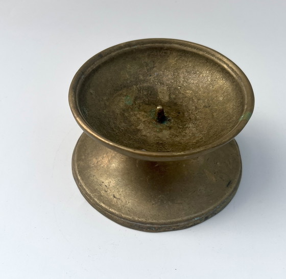Image 1 of Vintage brass candlestick – 1960s – solid – chalice shape