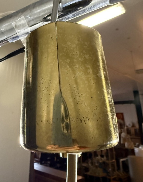 Image 1 of Vistosi Italy large white glass pendant lamp 1960's