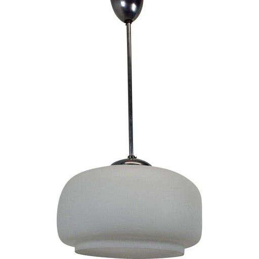 Lampe suspendue Art Déco en verre, Tchécoslovaquie, années 1930