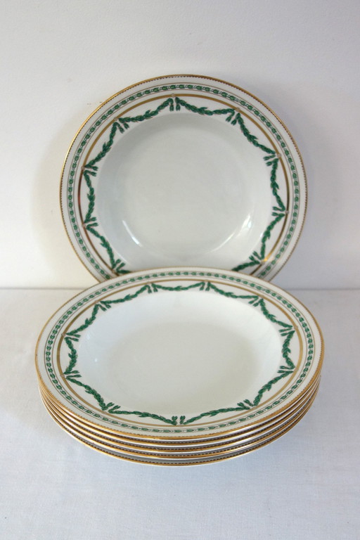 6 Winkle & Co Whieldon Road soup plates circa 1910