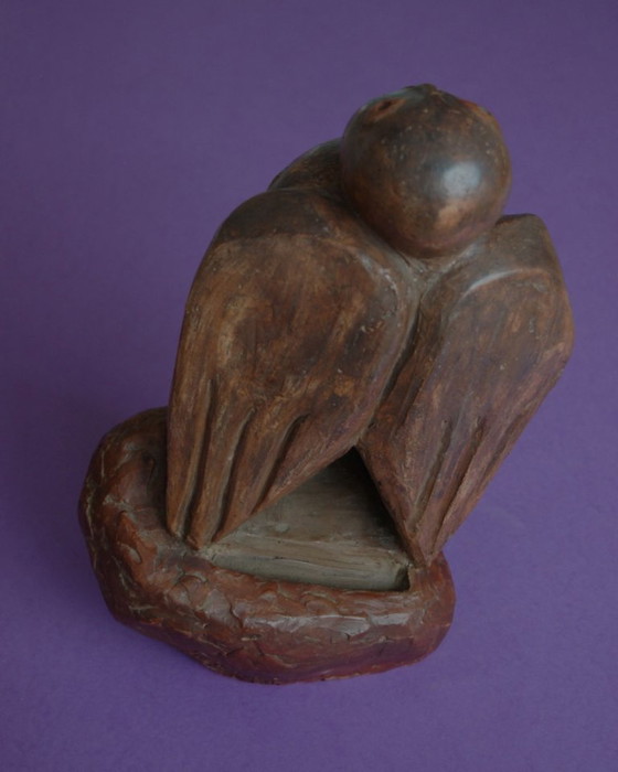 Image 1 of Expressief terracotta beeld van Belgisch kunstenares Anne Canneel