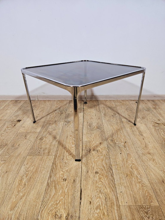 Image 1 of Mid-Century Modern Coffee Table – Chrome and Smoked Glass, Italy, 1970s.