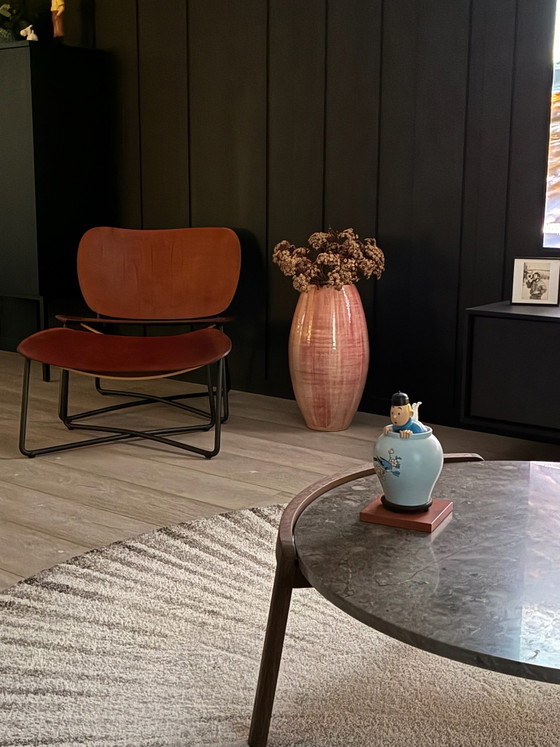 Poltrona Lounge Miller Functionals + Poggiapiedi - Pelle Cognac - Design, Poltrone, Metallo, Nero (foto 2 di 5)