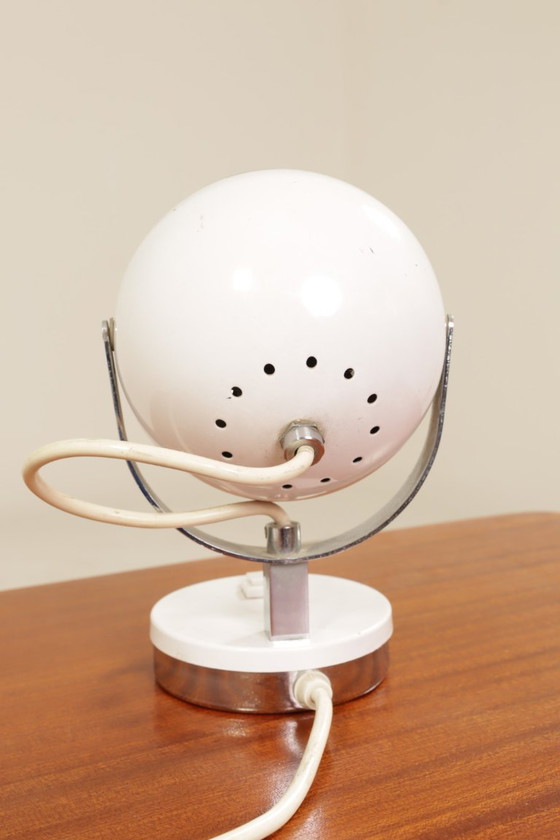 Image 1 of Vintage desk lamp white chrome atomic design 