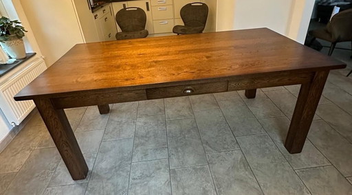 Solid oak dining table