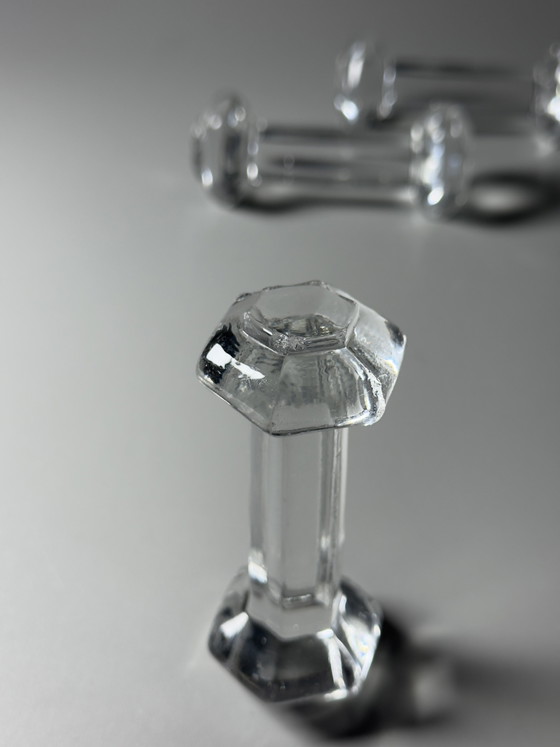 Image 1 of Porte-couteaux en cristal de Val Saint Lambert – Ensemble de 7 – Répertoriés dans le catalogue de 1913