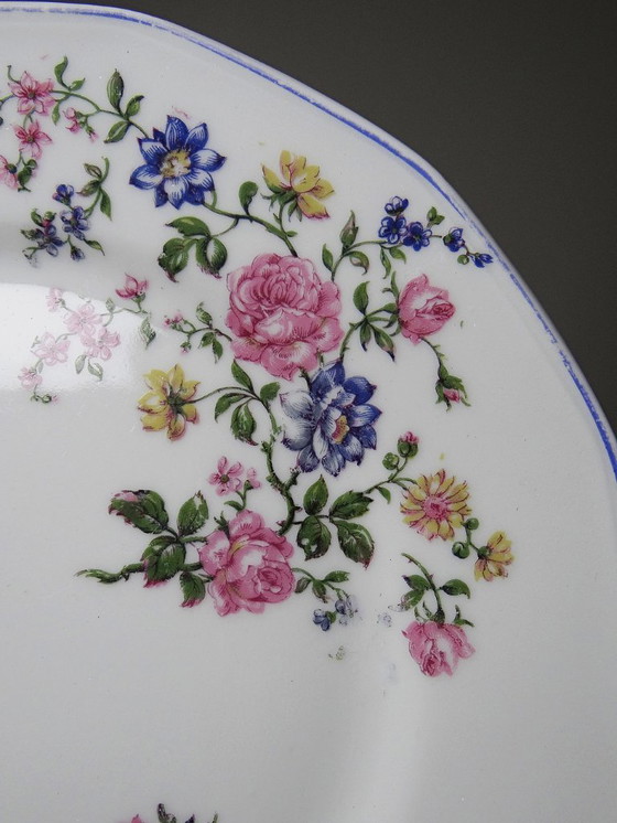 Image 1 of 7 Bernardaud Limoges porcelain dessert plates with floral decoration from the 1920s-1950s