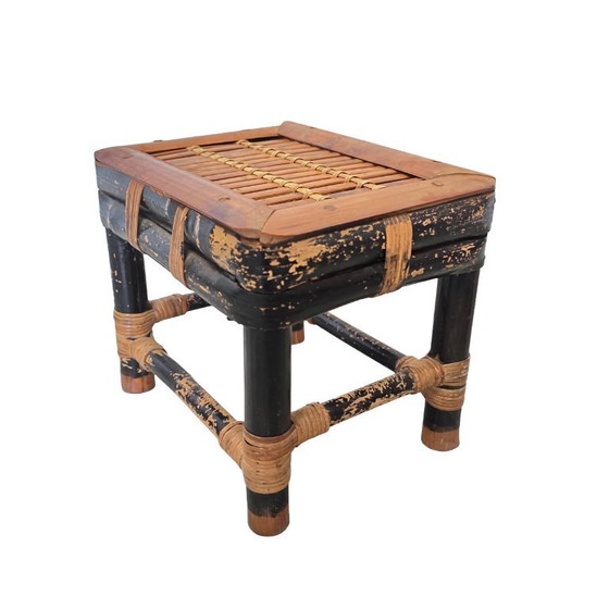 Image 1 of petite table à plantes vintage en bambou