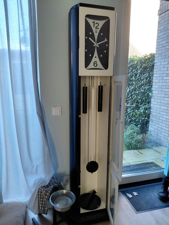 Pendule sur pied Wall, noir et blanc, Bois, Métal, Modern (photo 4 sur 5)