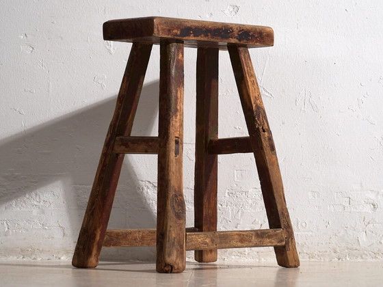 Antiker rechteckiger Hocker (ca. 1920) #3 – Rustic (photo 10 of 15)