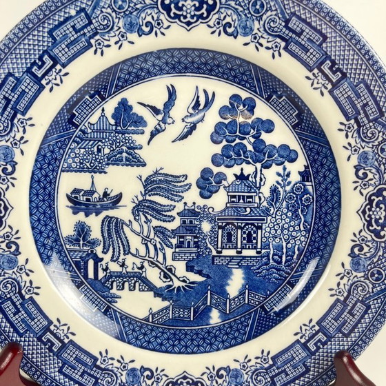 Image 1 of Set van 10 dessertborden, Aziatisch patroon, Churchill, Engeland 1970