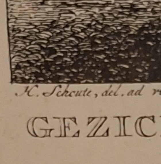 Stampa della città di Amsterdam, veduta storica della città, Decorazioni murali, Legno, Vetro, Grigio (foto 4 di 5)