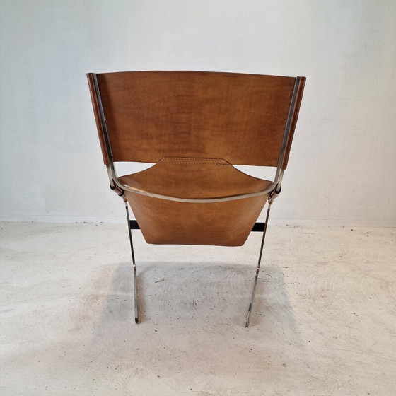 Image 1 of Paire de fauteuils vintage modèle F444 en chrome et cuir par Pierre Paulin pour Artifort, Pays-Bas 1960