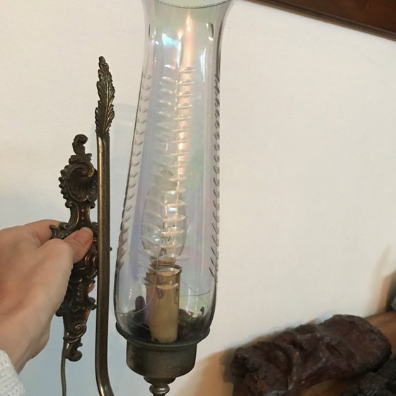 Image 1 of Vintage kroonluchter en wandlamp set