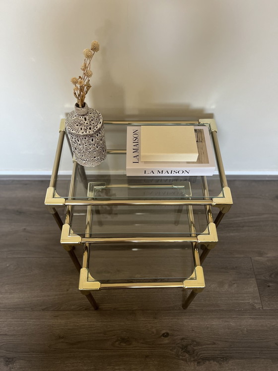 Image 1 of tables d'appoint vintage en laiton