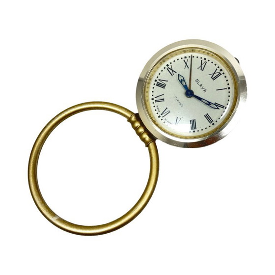 Mechanische wekker van het Sovjet-Unie Slava, 11 jewels – jaren 60, werkend, vintage USSR – Klokken, Glass (photo 5 of 11)