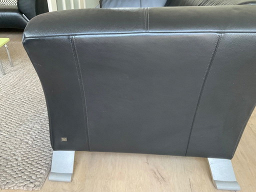 1x Rolf Benz 322 RB 2 1/2 asientos negro