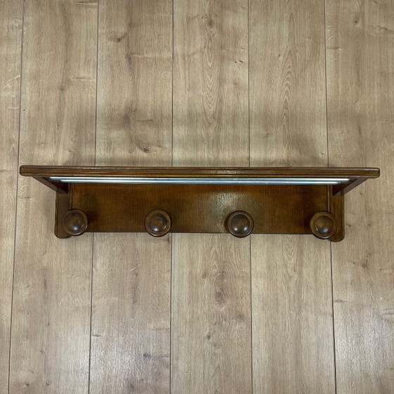 Image 1 of Wandgarderobe und Hutablage aus Holz, 1960/70