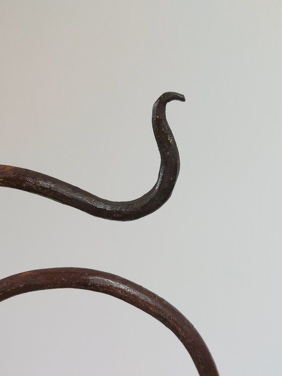 Image 1 of Coppia di candelabri postmoderni in metallo vintage con decoro a spirale