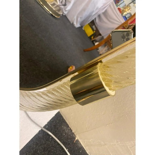 Klassisches italienisches Murano-Glas-Wandspiegel-Duo mit Blattgold – Torciglione-Motiv