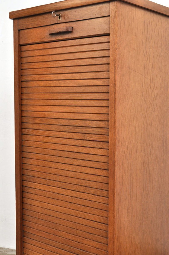 Image 1 of Vintage eiken roldeurkast / archiefkast