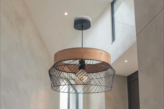 Lampe Design Style Scandinave - Bois Et Métal Noir – Suspensions, Metal, Wood (photo 4 of 13)