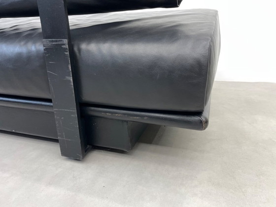 Image 1 of Minimalist Vintage Design Sofa (black leather)