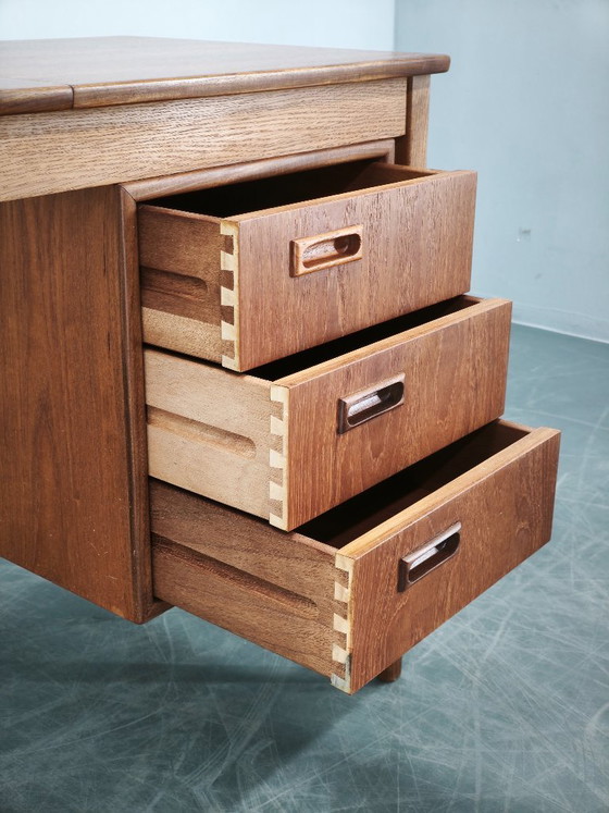 Image 1 of Sven Aage Madsen Teak Vanity Desk with Mirror, Denmark, 1960s