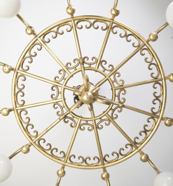 Image 1 of Lampadario decorativo in ottone, 1980