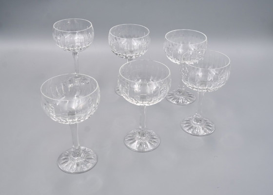 Image 1 of 6 Vintage-Style Crystal Champagne Coupes, 1960s Style