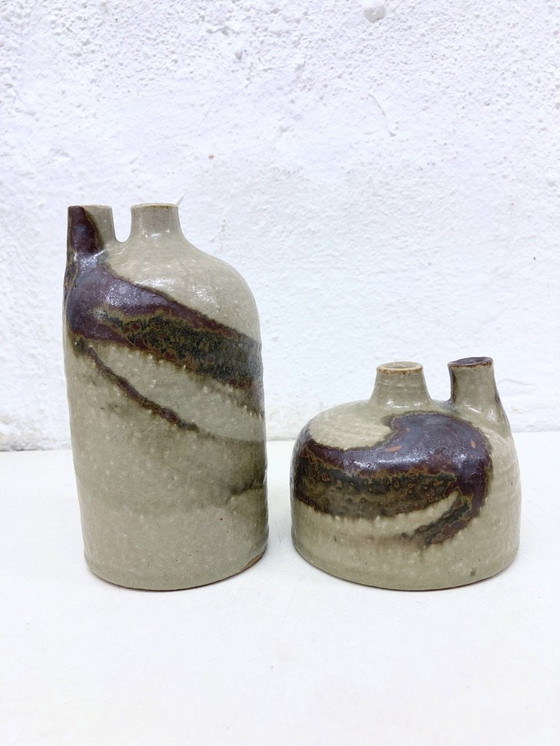 Image 1 of 3 Studio Pottery Vases by Mobach Netherlands Design Joke Stroes 80s