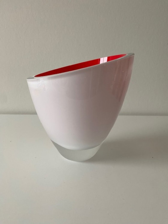 Image 1 of Royal Leerdam Coppa decorativa rossa/bianca Carina Riezebos