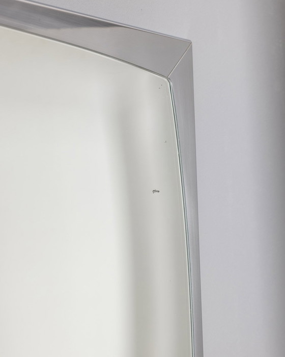Image 1 of Vintage 70s Wall Mirror in Chromed Metal Italian Design
