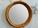 Miroir rond rotin vintage