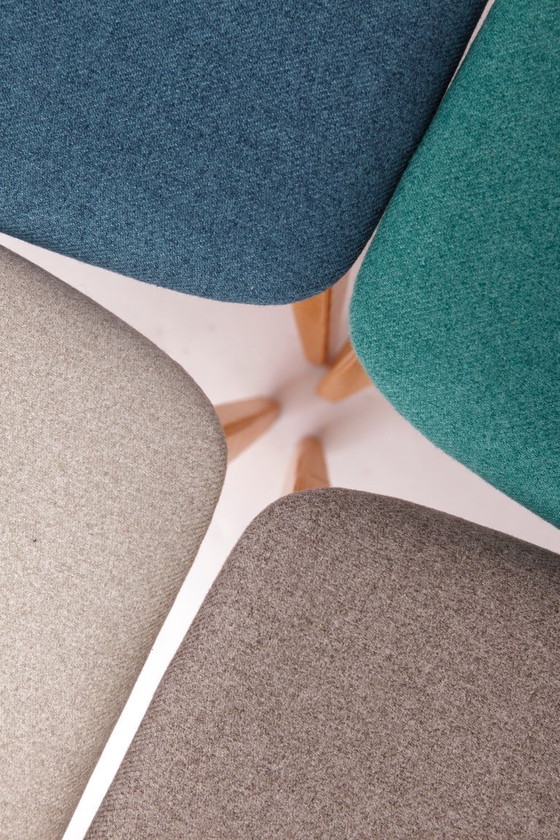 Image 1 of Set van 8 vintage eetkamerstoelen, Wenzel Duitsland jaren 70, beukenhout, mid-century modern