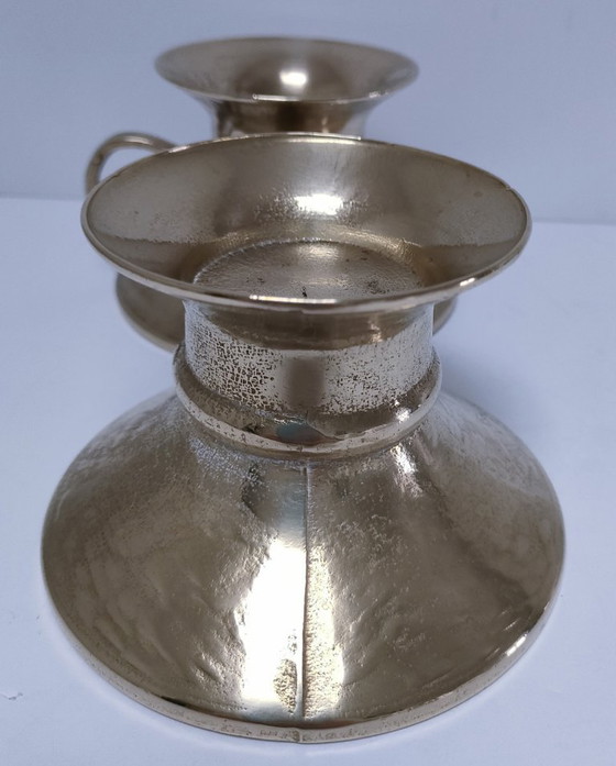Image 1 of coppia di candelabri vintage in ottone massiccio