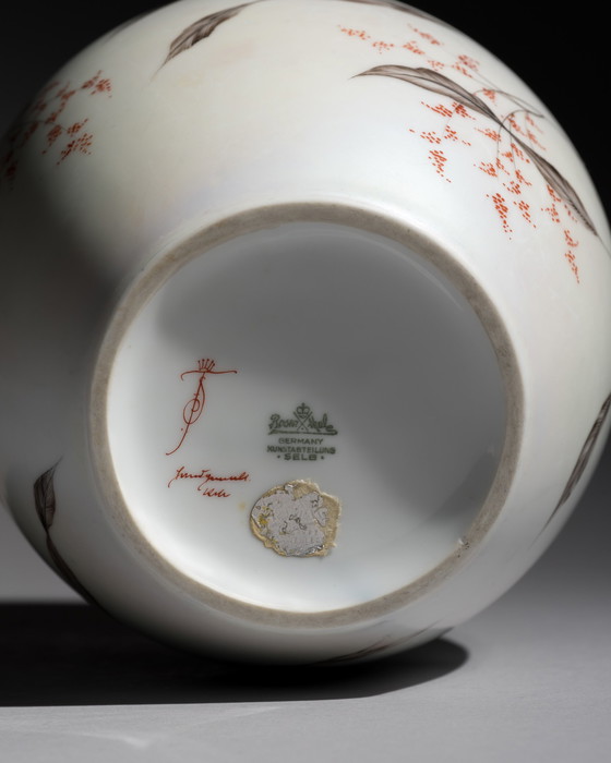 Image 1 of Rosenthal Fritz von Stockmayer Vase Duo Seidenglasur Handbemalt Signatur 2WW